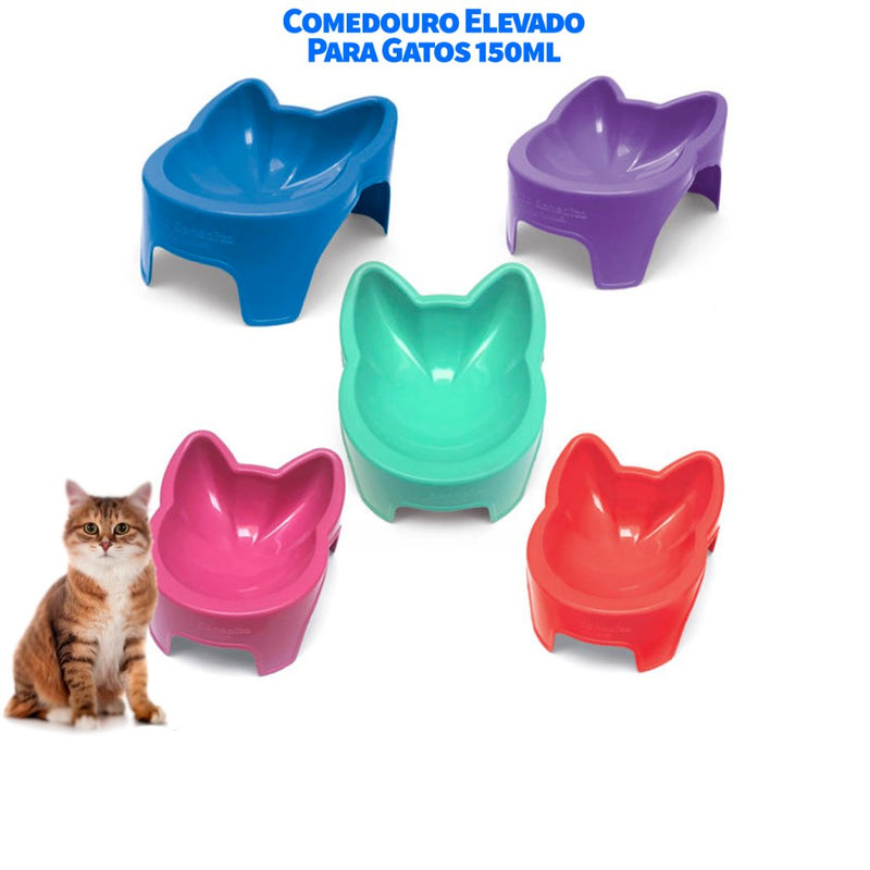 Comedouro Elevado 150 ML p/ Gatos