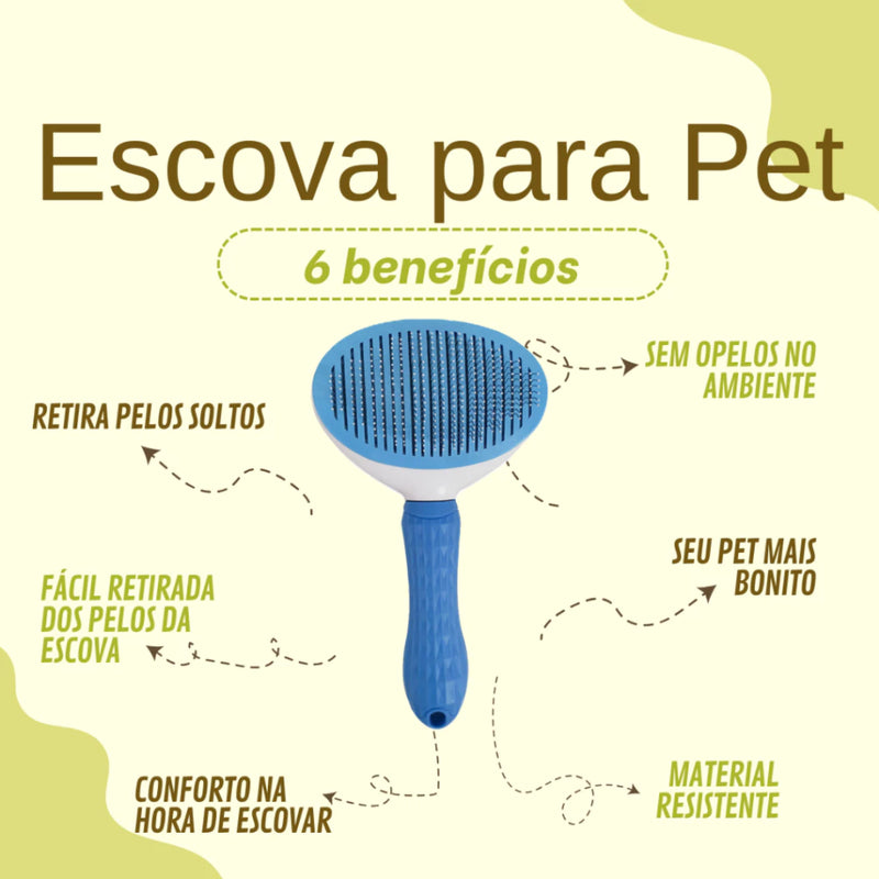 Escova Rasquedeira Limpa e Tira Pelos Pet - Epahs