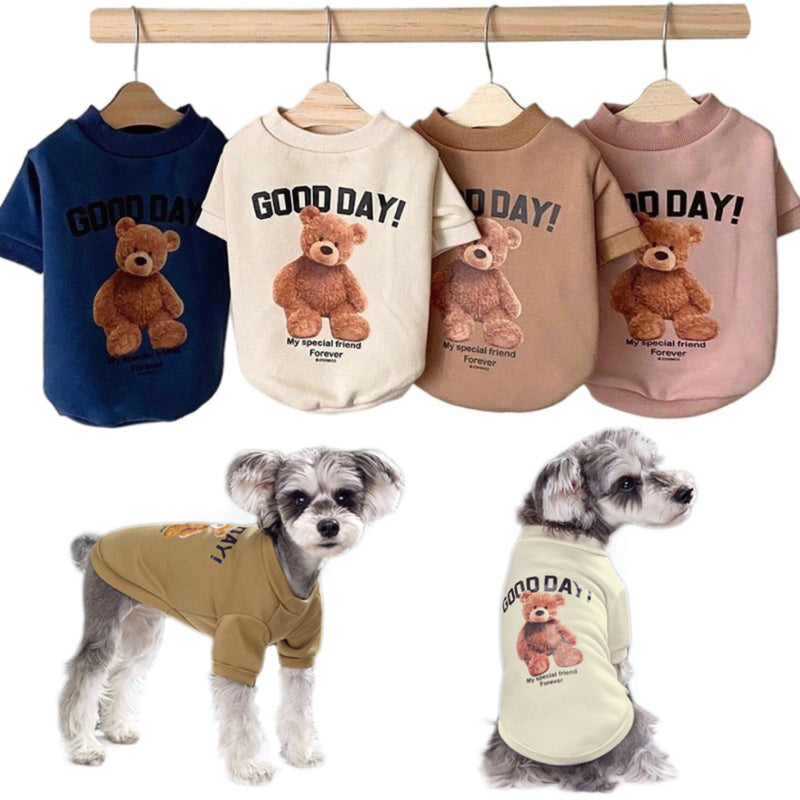 Roupa De Cachorro Moletom Gato Teddy Bichon Yorkie Chihuahua Casaco De Inverno Good Day