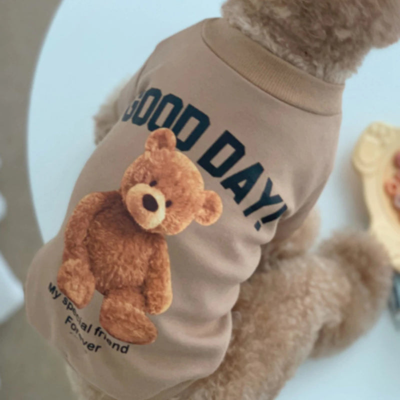 Roupa De Cachorro Moletom Gato Teddy Bichon Yorkie Chihuahua Casaco De Inverno Good Day