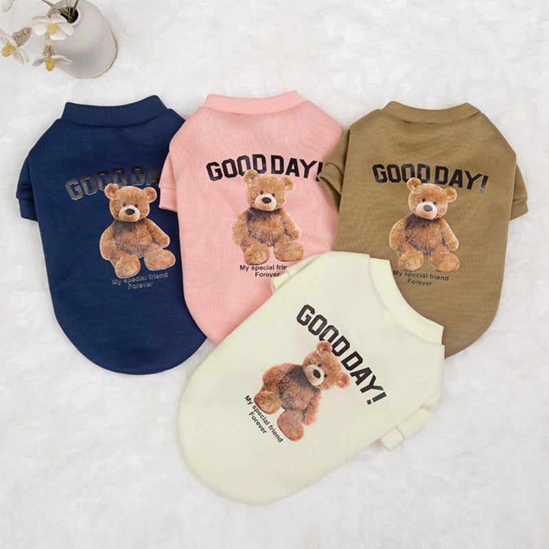 Roupa De Cachorro Moletom Gato Teddy Bichon Yorkie Chihuahua Casaco De Inverno Good Day