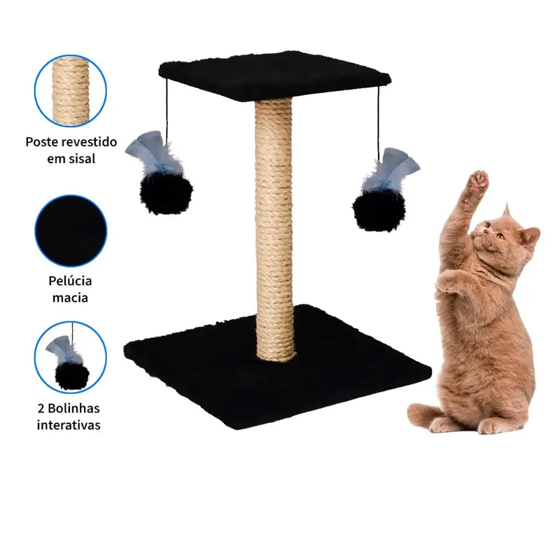 Arranhador Para Gatos Poste com Brinquedo Gato Duplo Exclusivo