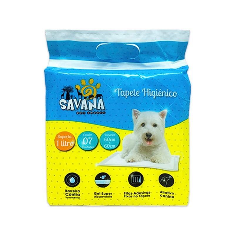 Kit 3 Tapete Higiênico Cachorro Premium 60x60cm 21unidades Savana Pet