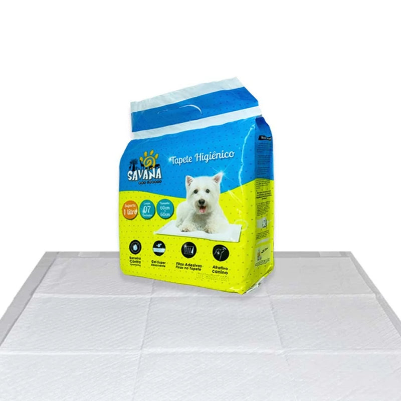 Kit 3 Tapete Higiênico Cachorro Premium 60x60cm 21unidades Savana Pet