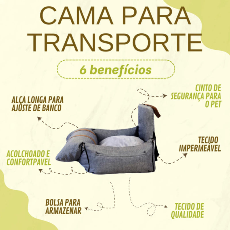 Assento Cadeirinha Cadeira Pet para Transporte em Carro e Cama para Cachorro Passeios e Viagens