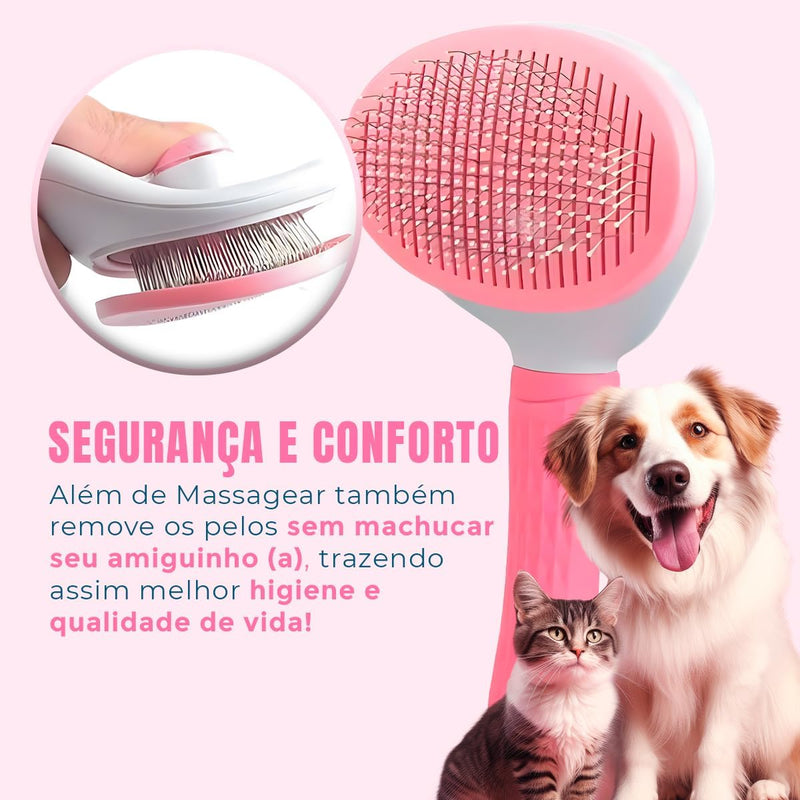 Escova Rasquedeira Limpa e Tira Pelos Pet - Epahs